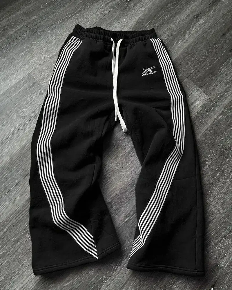 Mens Fashion Camo Pants - กางเกงลำลองลายพรางสีดำเทา Y2K ปี 2026 สำหรับผู้ชายและผู้หญิง กางเกงจ็อกกิ้งทรงหลวมพรีเมียมพร้อมเชือกผูกเอว