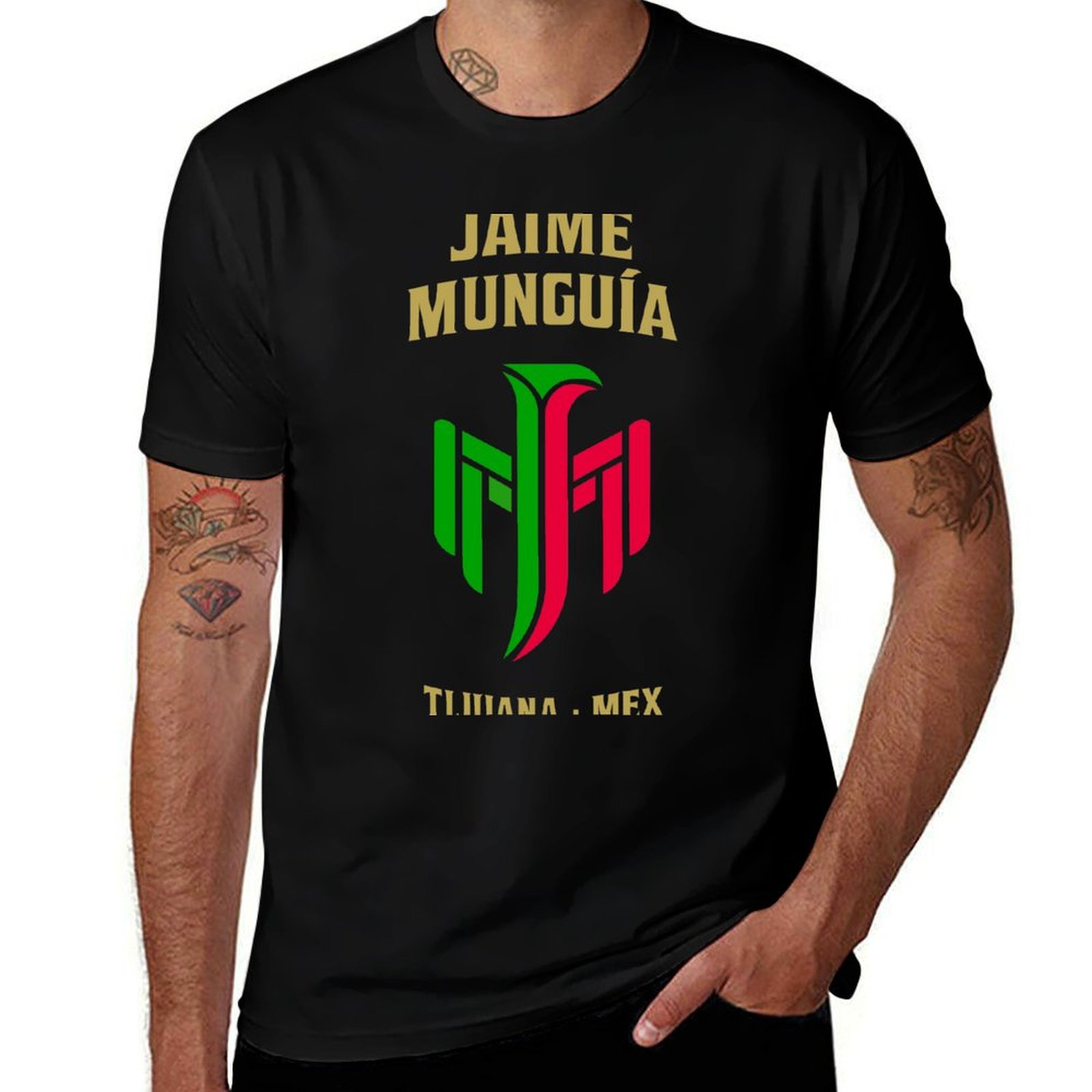 Men'S Fashion Tijuana - เสื้อยืดแฟชั่นพิมพ์ลาย Jaime Munguia Tijuana Mexico เสื้อยืดแขนสั้นลำลอง