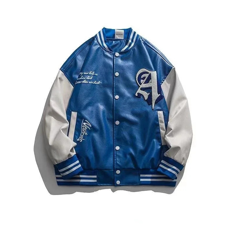 Bomber Jacket Men - เสื้อแจ็คเก็ตเบสบอลหนัง PU สไตล์เรโทรอเมริกันใหม่ ปี 2026 2024