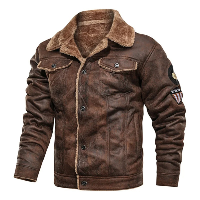 Bomber Jacket Men - แจ็คเก็ตบอมเบอร์ฤดูหนาวสำหรับผู้ชาย, แจ็คเก็ตลำลองทหารขนแกะหนาเสื้อโค้ทชายแฟชั่นกันลมแจ็คเก็ต4XL เสื้อผ้า