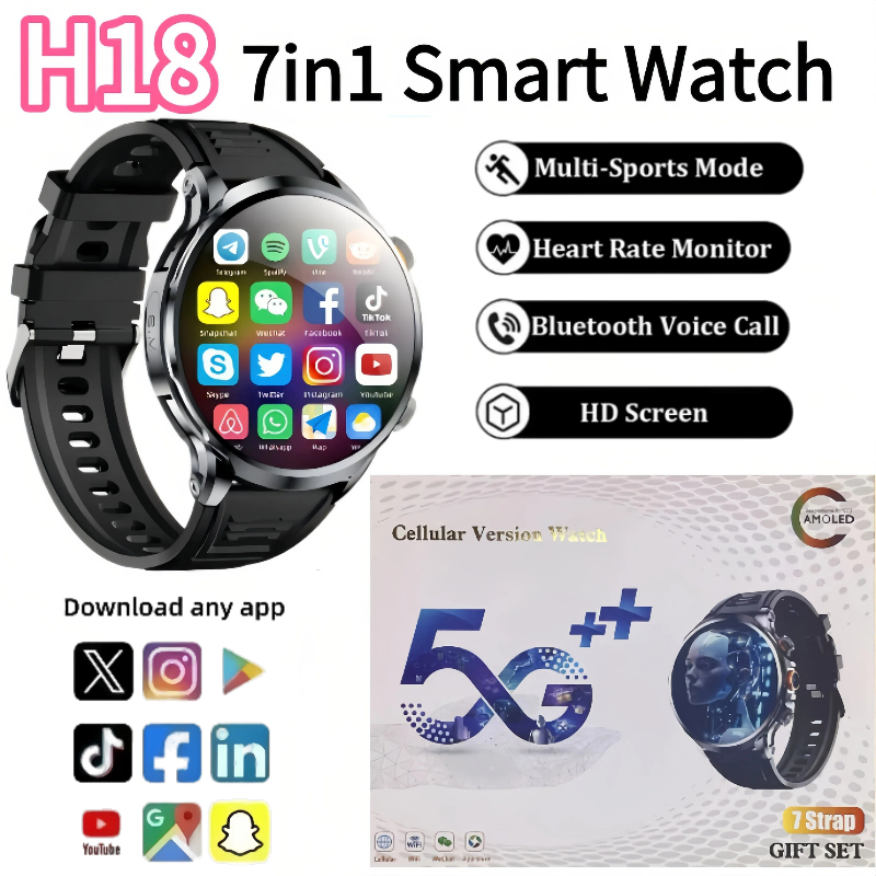 Mens Fashion Store - สมาร์ทวอทช์ H18 ระบบแอนดรอยด์ใหม่ รองรับ 4G LTE