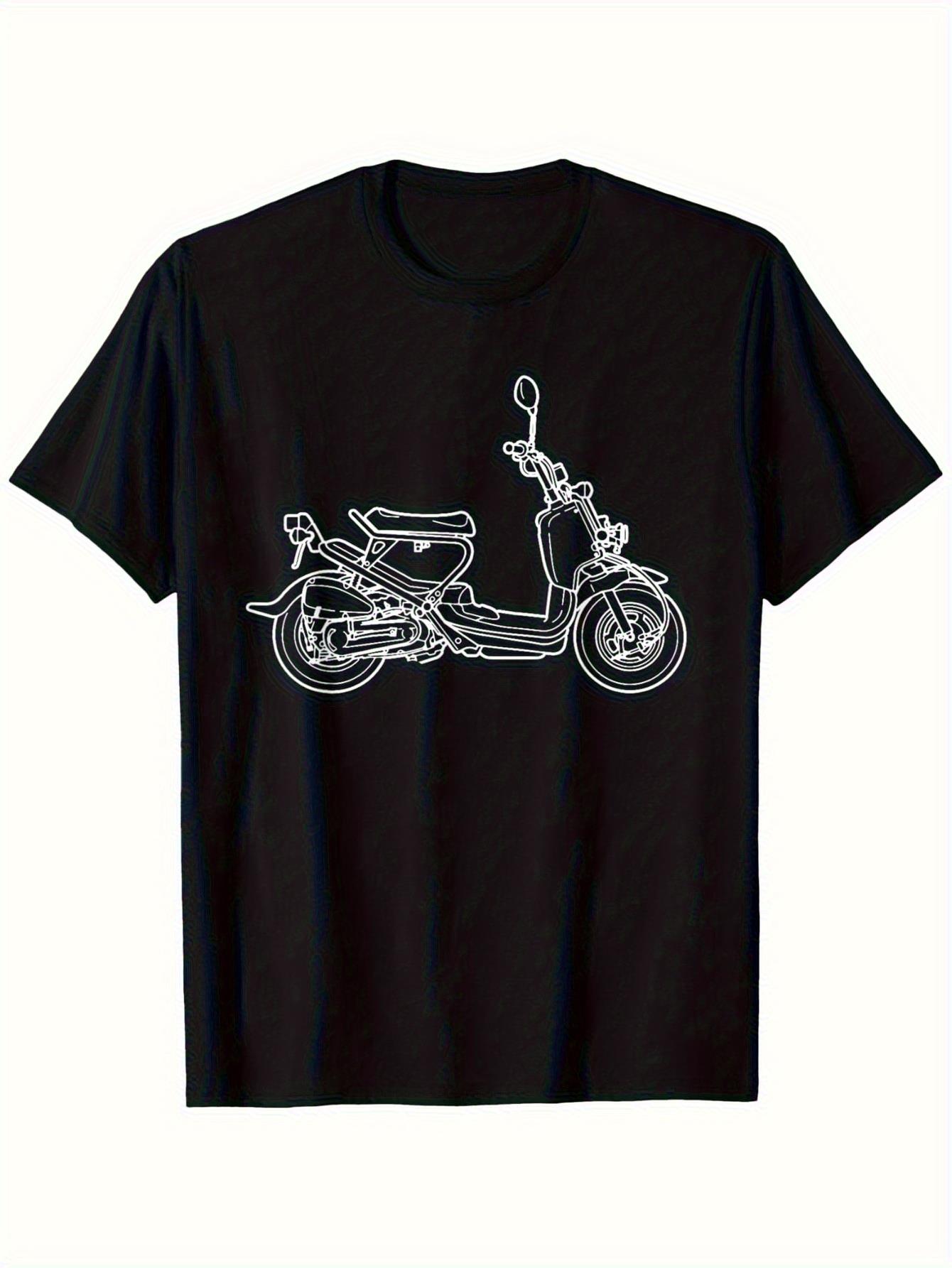 Mens Fashion In The 50S - เสื้อยืดวินเทจลายมอเตอร์ไซค์ Piaggio สำหรับผู้ชาย - ดีไซน์โลโก้สไตล์อิตาลีย้อนยุคยุค 50s