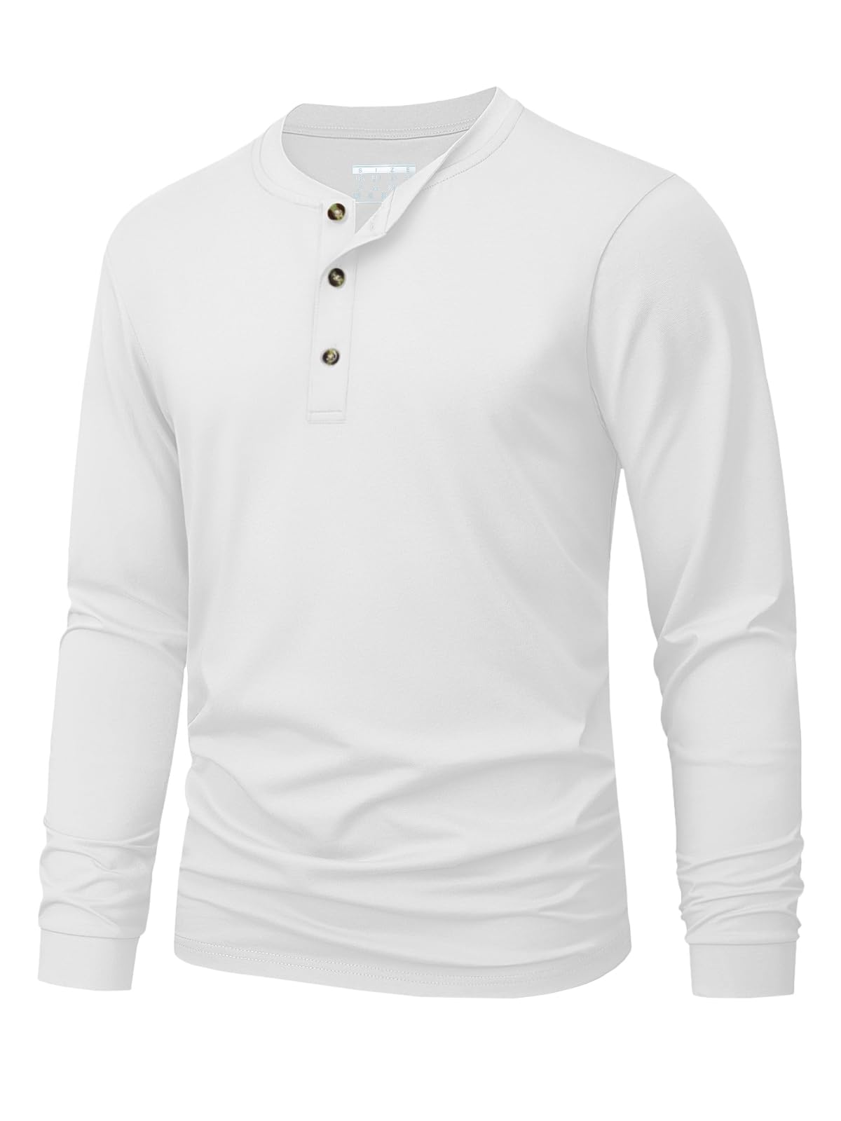 Men'S Fashion Clothing - เสื้อยืดเฮนลีย์ผู้ชาย สีพื้นเรียบง่าย พิมพ์ลาย แขนยาว แฟชั่นอเนกประสงค์ ทรงหลวม