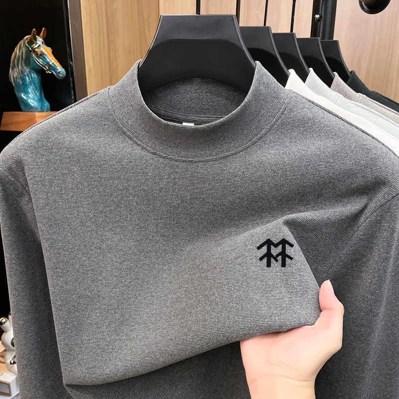 Men'S Fashion Clothing - เสื้อยืดพิมพ์ลายสำหรับผู้ชาย ให้ความอบอุ่นในฤดูใบไม้ร่วงและฤดูหนาว แฟชั่นสบายๆ แขนยาว คอทรงโอ เสื้อชั้นในที่ประณีตและใช้งานได้หลากหลาย