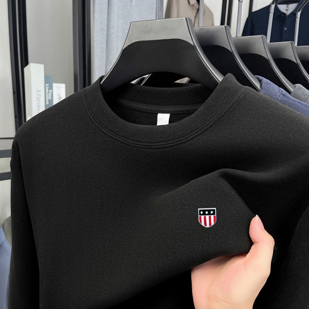 Men'S Fashion Brands - เสื้อยืดคอกลมแขนยาวผู้ชายแบรนด์หรูผ้าฝ้ายเนื้อนุ่ม แฟชั่นฤดูใบไม้ร่วง ปักลาย สไตล์เกาหลี ทรงหลวม เสื้อสเวตเตอร์ลำลอง