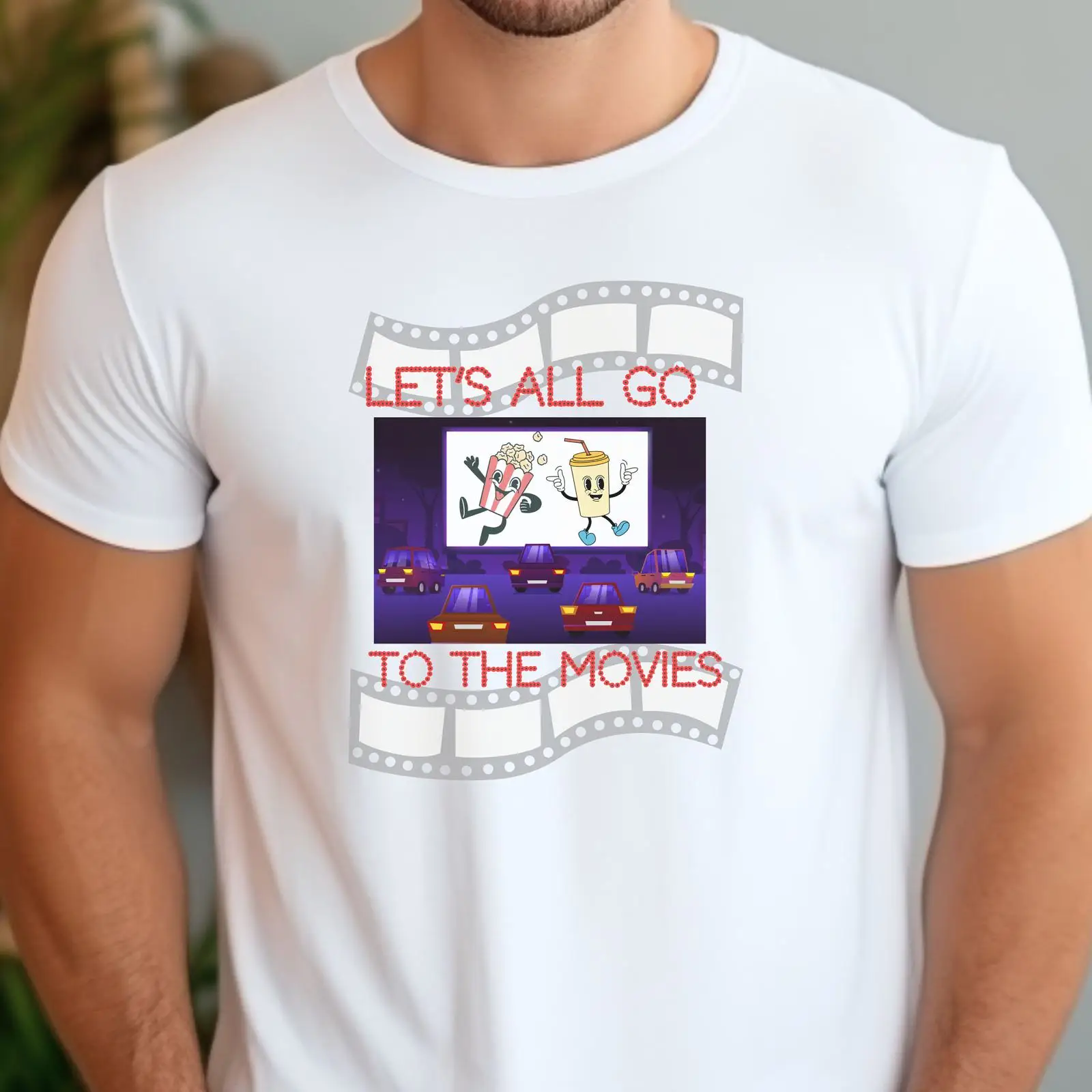 Mens Fashion In The 50S - เสื้อยืดลายภาพยนตร์ Retro Drive In สไตล์วินเทจยุค 50s