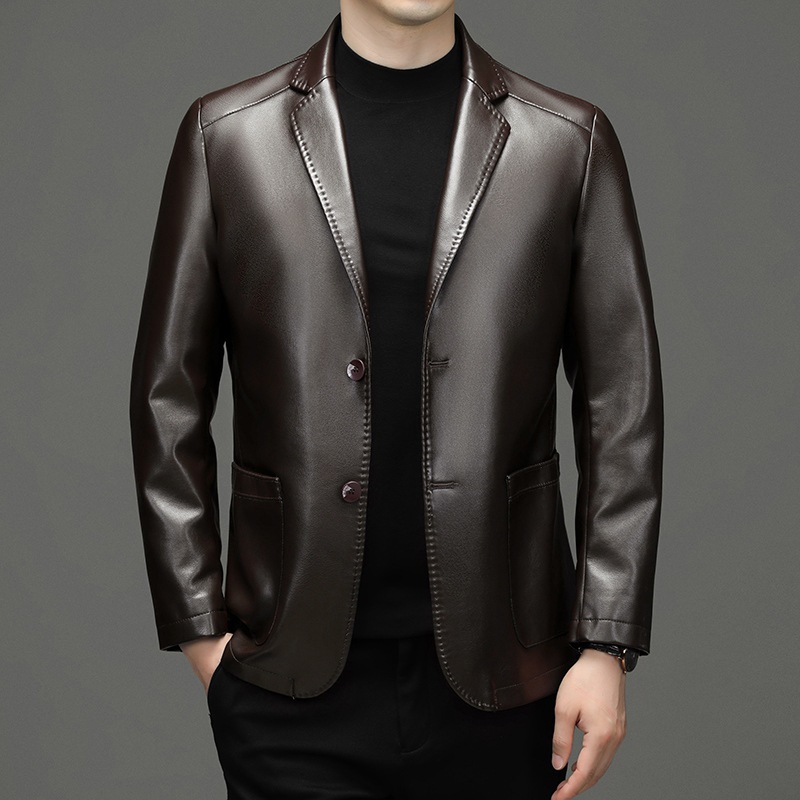 เสื้อเบลเซอร์หนังแท้บุรุษทรงสล - Men'S Fashion Leather Jacket บทวิจารณ์และราคา