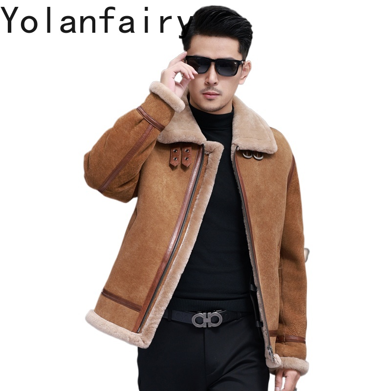 YOLANFAIRY เสื้อแจ็คเก็ตหนังแก - Men'S Fashion Leather Jacket บทวิจารณ์และราคา