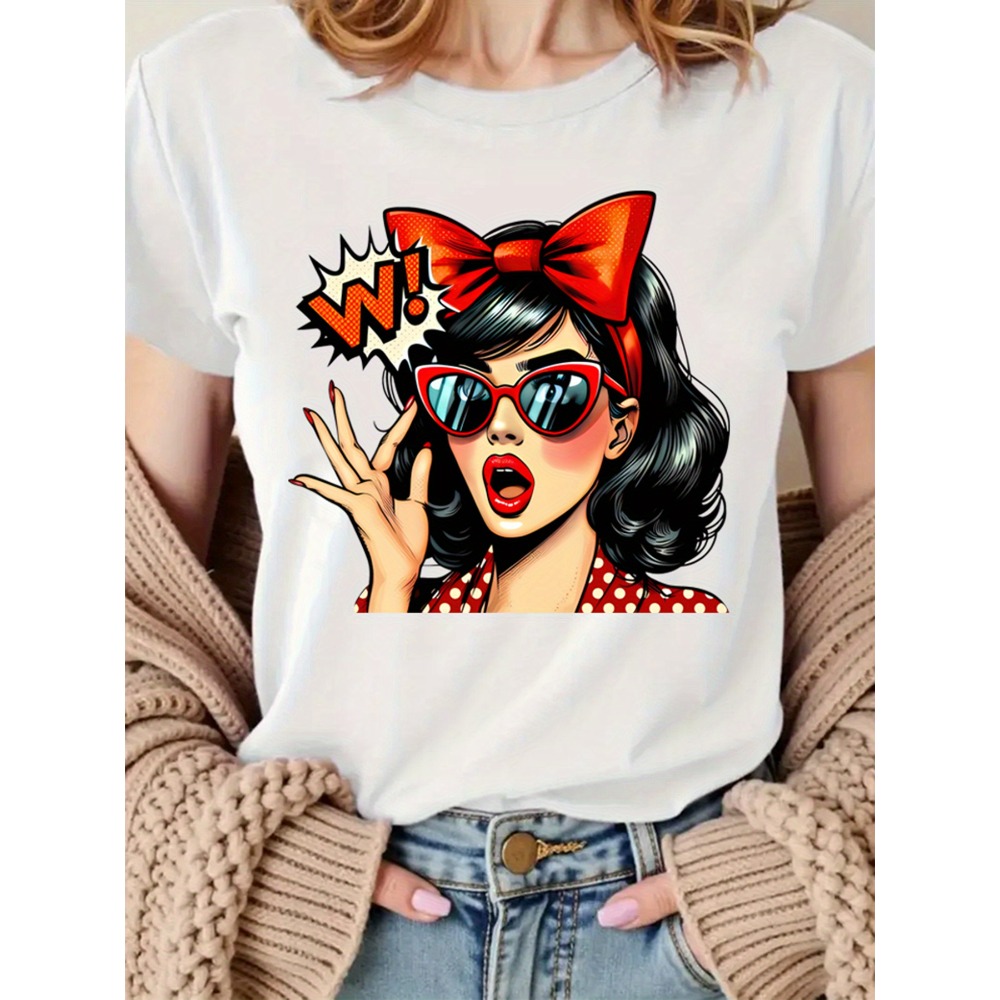 เสื้อยืดพิมพ์ลายกราฟิกผู้หญิงส - Mens Fashion In The 50S บทวิจารณ์และราคา