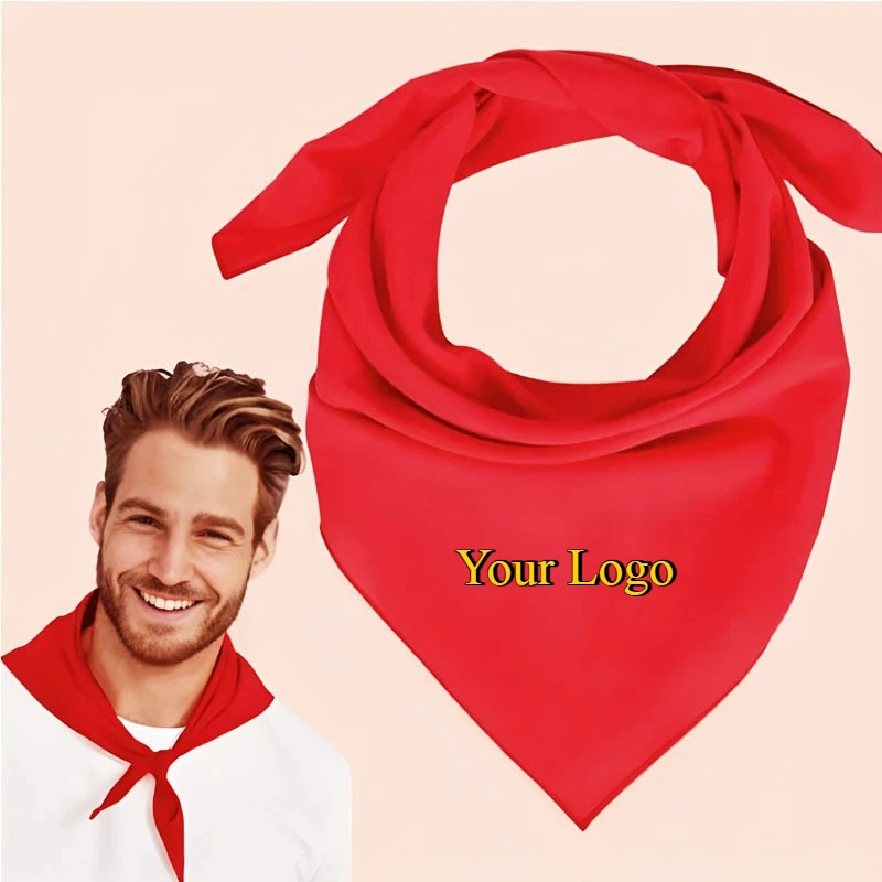 ผ้าพันคอสามเหลี่ยมสีพื้นพิมพ์โ - Men'S Fashion Logo บทวิจารณ์และราคา