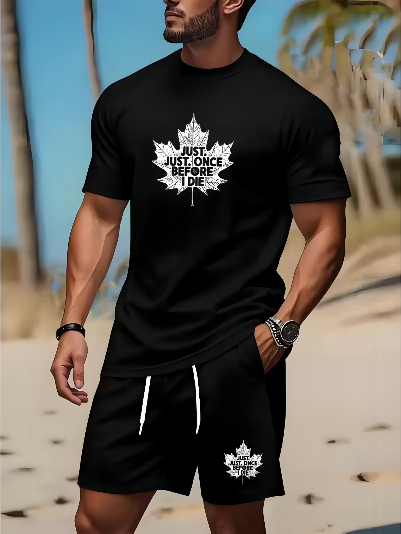 ชุดเสื้อยืดคอกลมและกางเกงขาสั้ - Men'S Fashion Clothing บทวิจารณ์และราคา