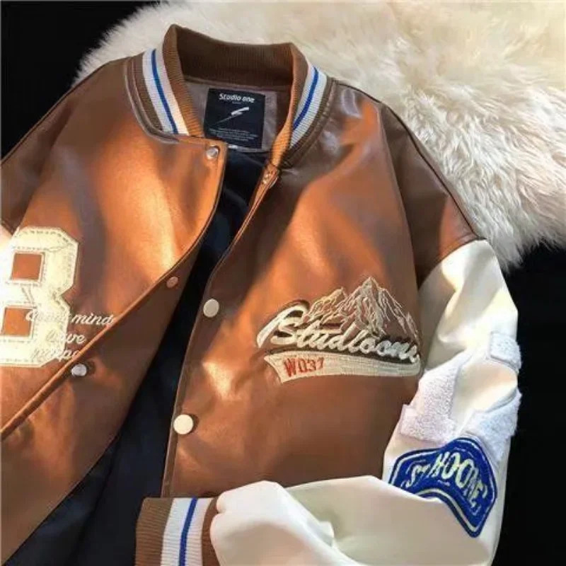 เสื้อแจ็คเก็ตเบสบอลหนัง PU สไต - Bomber Jacket Men บทวิจารณ์และราคา