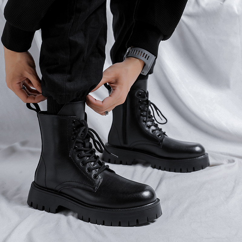 รองเท้าบูทหนังแท้แฟชั่นหรูสำหร - Men'S Fashion Brands บทวิจารณ์และราคา