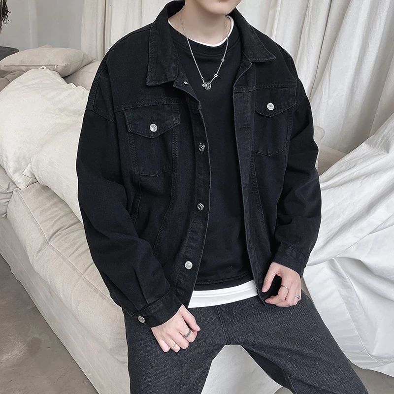 สีดำ Denim แจ็คเก็ตสั้นผู้ชายก - Bomber Jacket Men บทวิจารณ์และราคา