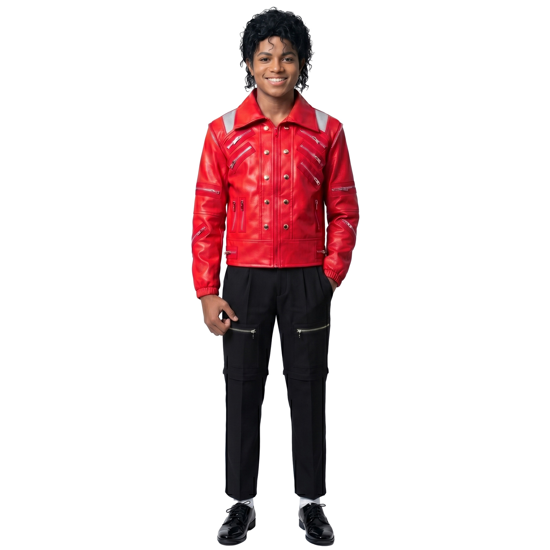 ยุค 80 ชุดคอสตูมป๊อปสตาร์สไตล์ - Men'S Fashion Leather Jacket บทวิจารณ์และราคา