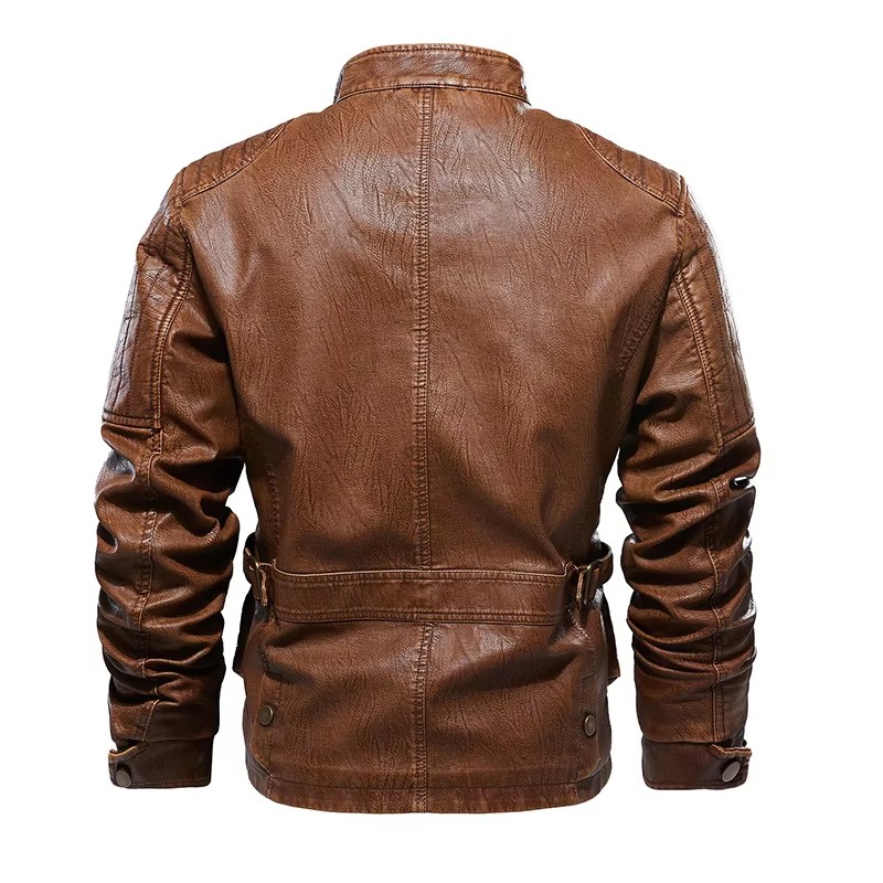 ฤดูหนาว Vintage ขนแกะหนังแจ็คเ - Bomber Jacket Men บทวิจารณ์และราคา