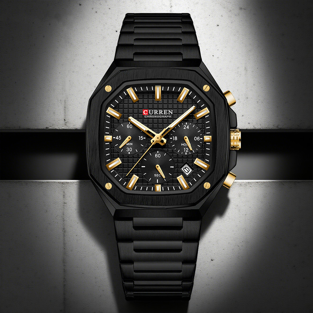 CURREN นาฬิกาโครโนสแควร์สุดหรู - Mens Fashion Watch บทวิจารณ์และราคา