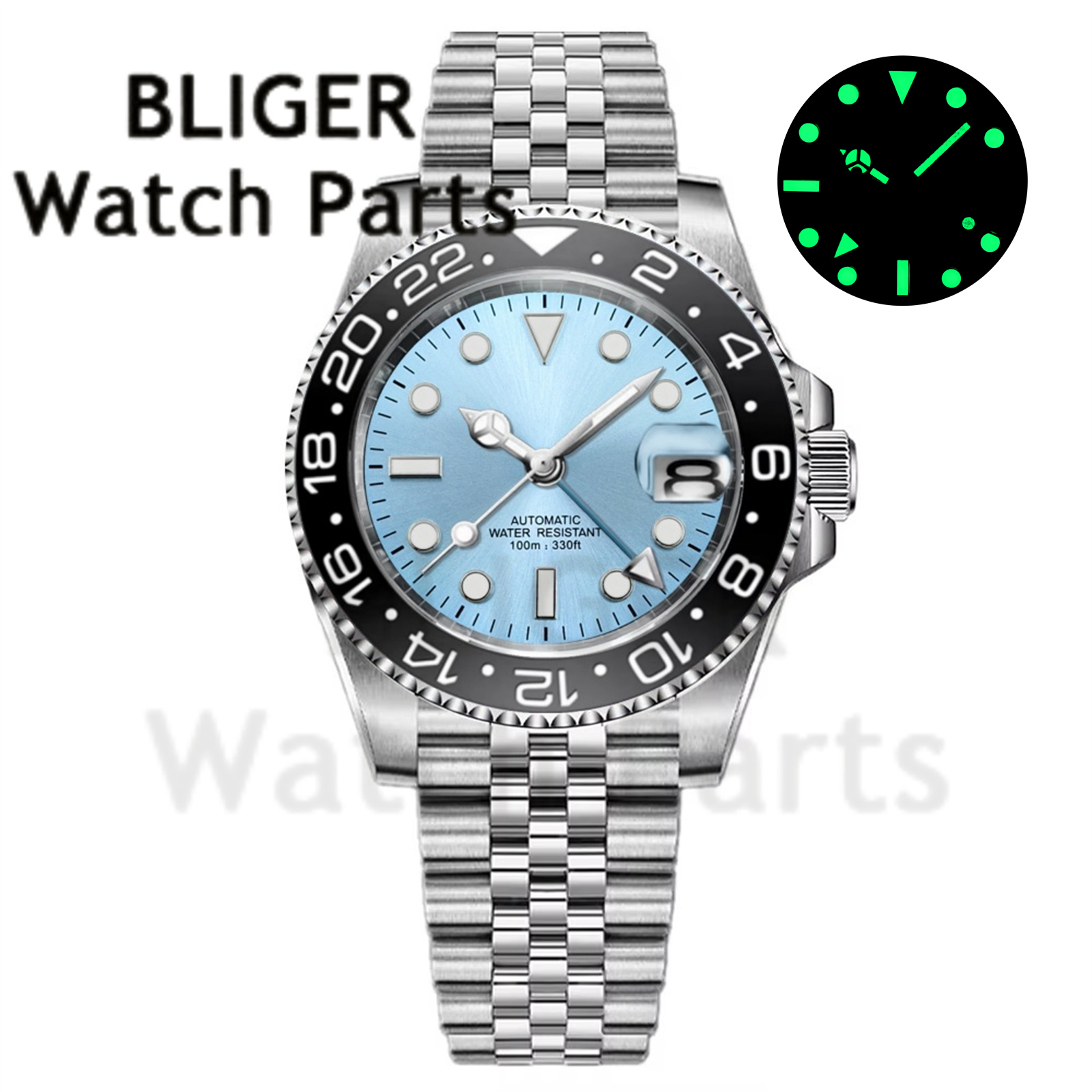 นาฬิกาข้อมือผู้ชายแบบกลไก GMT  - Mens Fashion Watch บทวิจารณ์และราคา