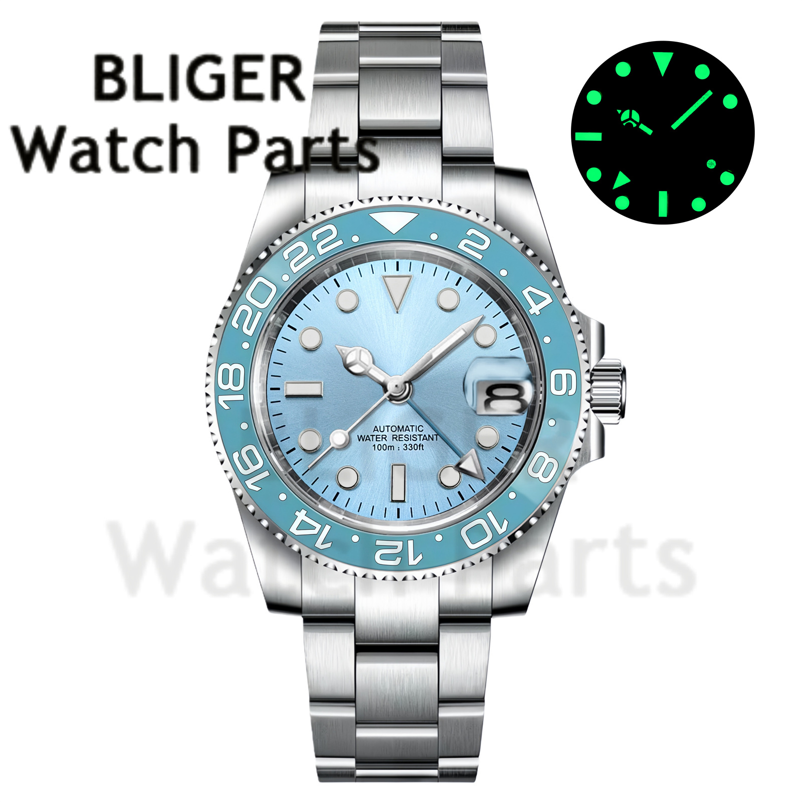 นาฬิกาข้อมือผู้ชายแบบกลไก GMT  - Mens Fashion Watch บทวิจารณ์และราคา